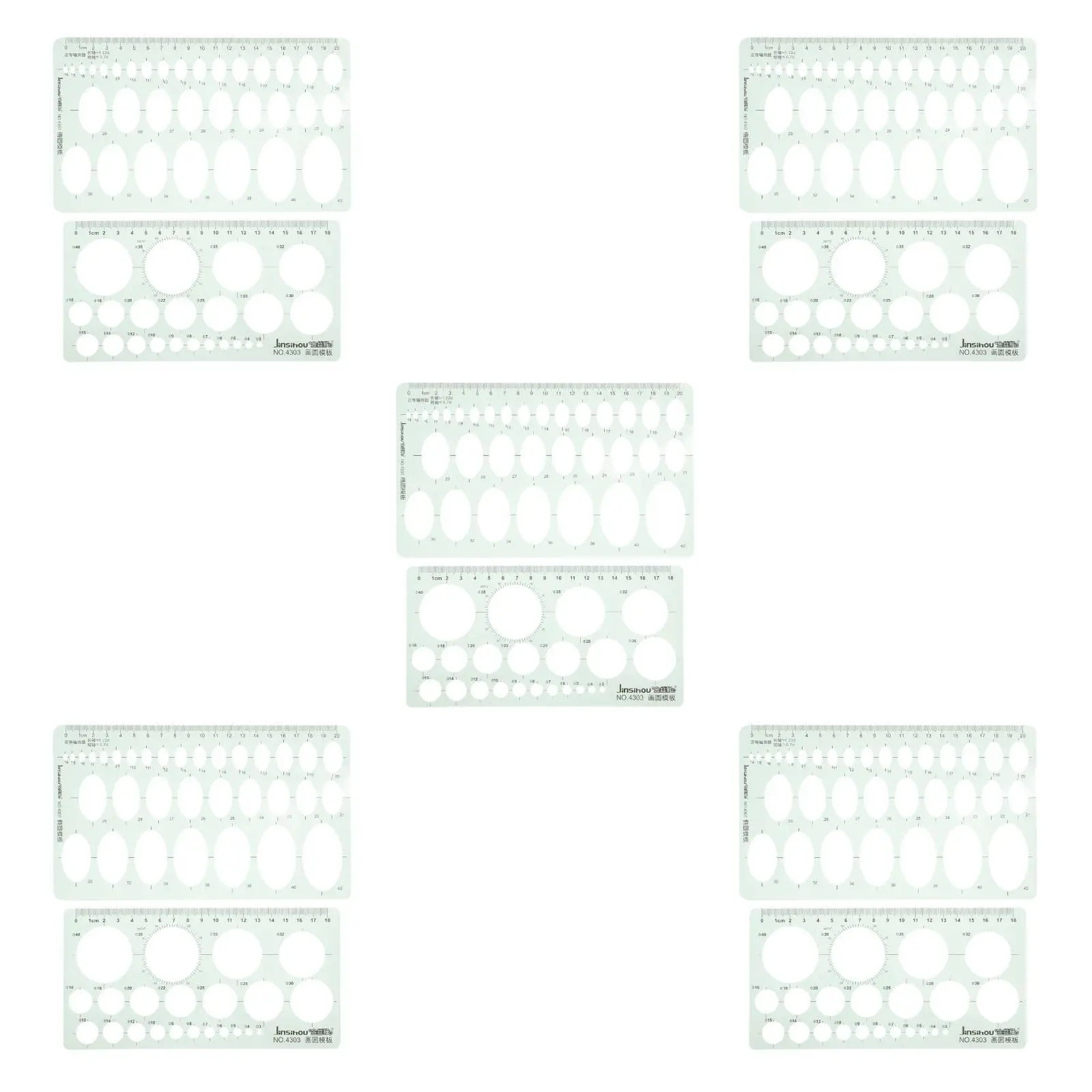 5pcs Set of 5 Circle Templates for Crafts Circles Geometric Stencils Drawing Drafting Circular