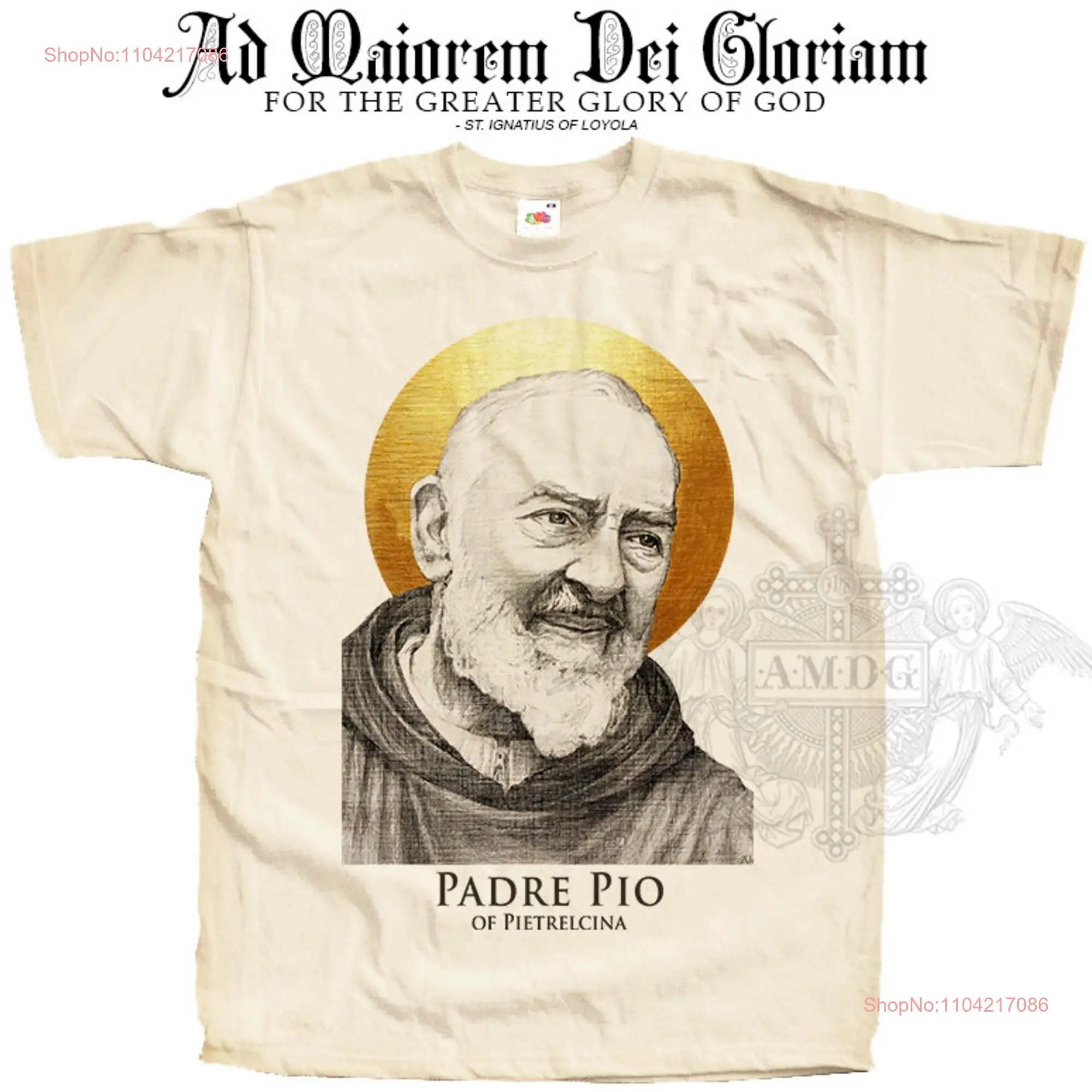 Saint Padre Pio of Pietrelcina V6 T SHIRT Catholic All Sizes S 5XL Natural Vintage Black long or short sleeves