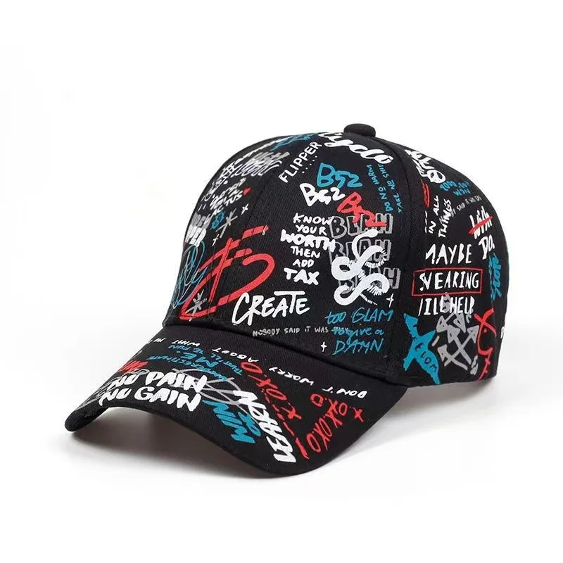 Fashion Letter Baseball Cap Graffiti Sun Hip Hop Cap Visor Spring Hat Men Adjustable Snapback Cotton Cap For Women Men Hats