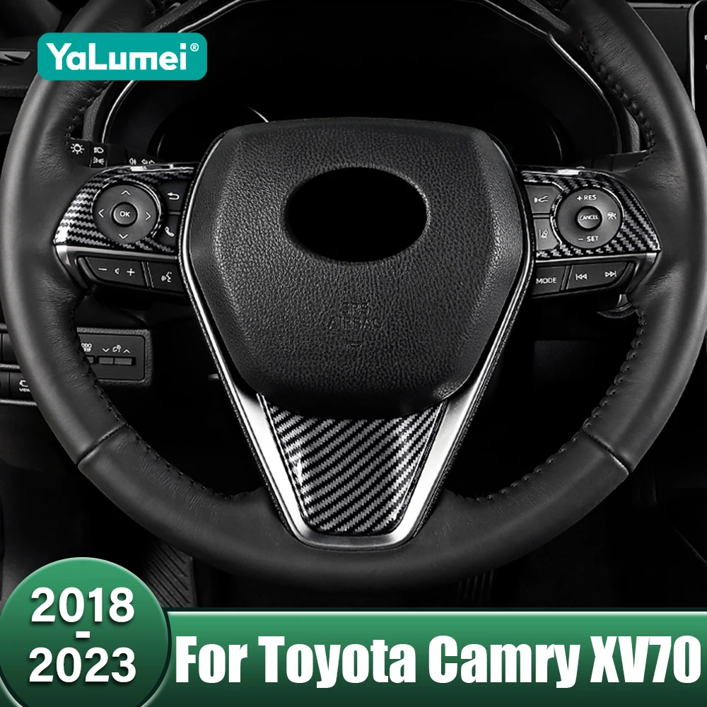 

ABS Car Steering Wheel Button Panel Trim Cover Decor Sticker Accessories For Toyota Camry XV70 70 2018 2019 2020 2021 2022 2023