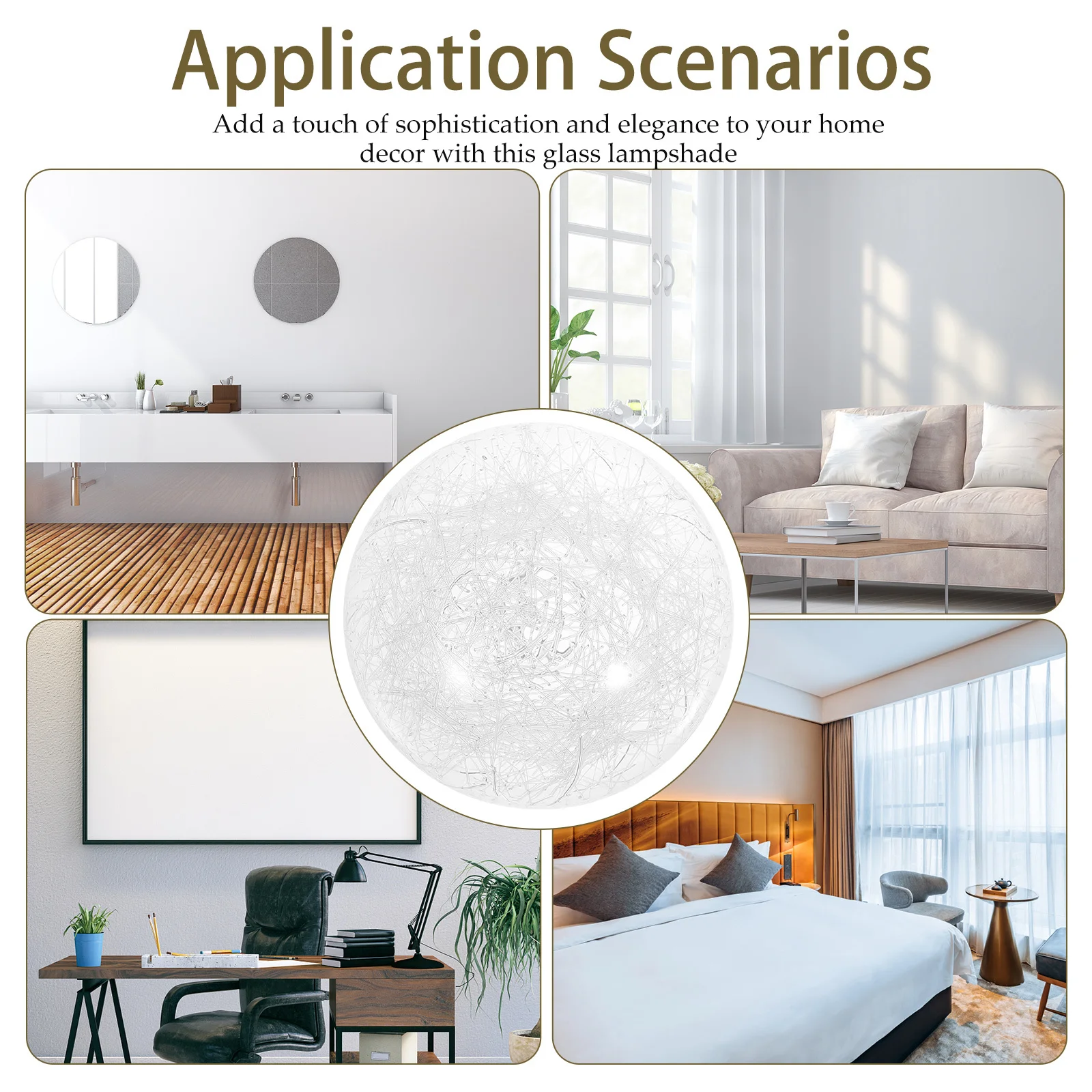 

Glass Lamp Shade G9 Base Round Ball Filament Clear Stylish Hanging Lamp Shade Ceiling Light Cover Chandelier Lampshade