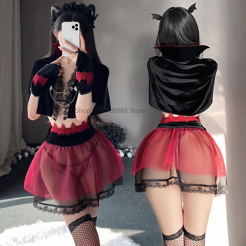 

Sexy Student Uniform Role Play Costumes Women Lingerie Blue Schoolgirl Outfit with Skirt Kawaii JK Suit Porno Bar Temptation New