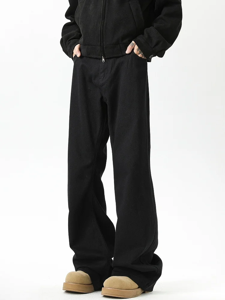 

Cleanfit Bla Loose Straight Leg Jeans Men's Floor-Length Trousers American Street Sle Wide Leg Jeans Youth Casual Faion