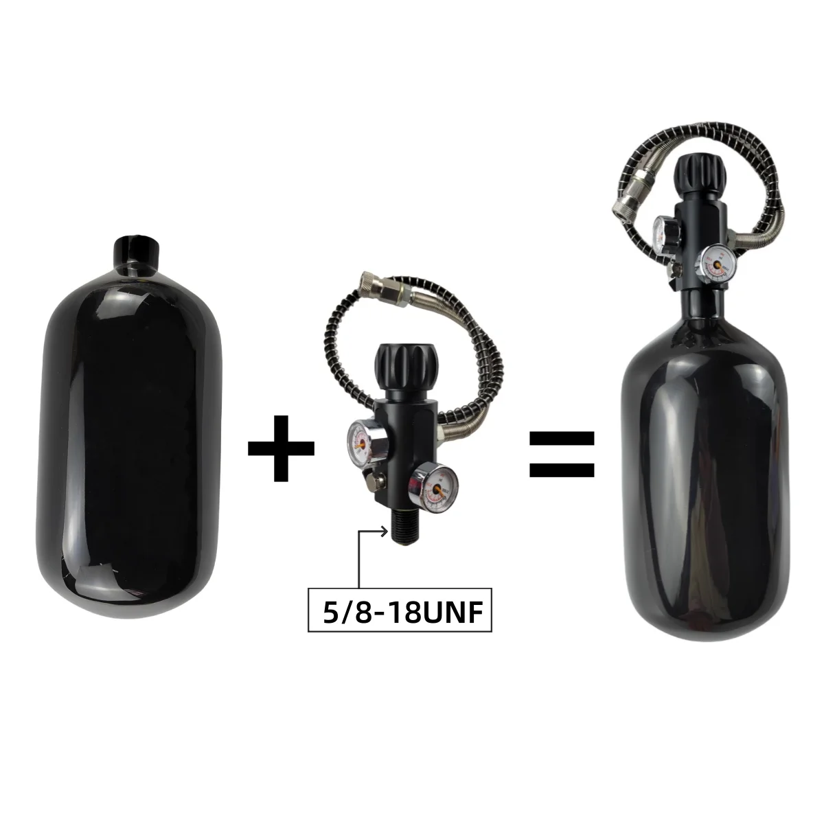 1.26L(77ci) High Pressure  Carbon Fiber Cylinder HPA Air Bottle Mini Scuba Diving Tank for Firefighting Diving 4500PSI 5/8-18UNF