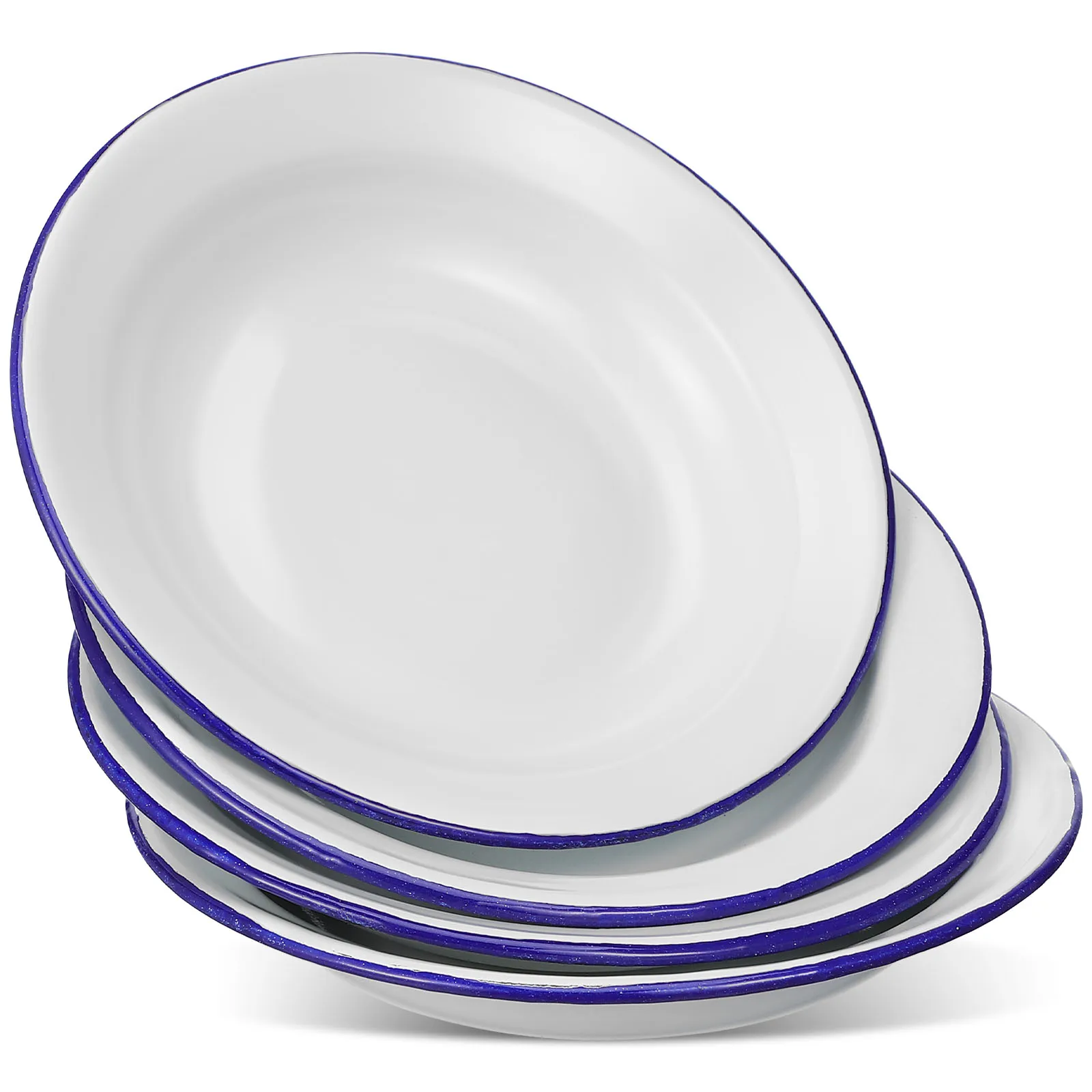 

4pcs Enamel Plates Retro Style Decorative Food Dishes Fruits Storage Tray Household Multi-Function Kitchen Barware Set