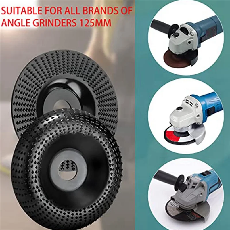 A83Z 2 팩 앵글 그라인더 용 목재 그라인딩 휠 125mm 나무 조각 밀링 디스크의 목재 밀링 커터