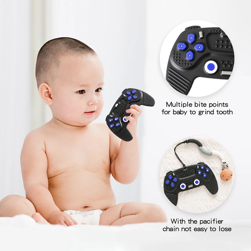 Baby 6-12 Months Food grade Silicone Baby Teething Toys Remote Control Game Controller Silicone Teething Toy for Baby Gifts