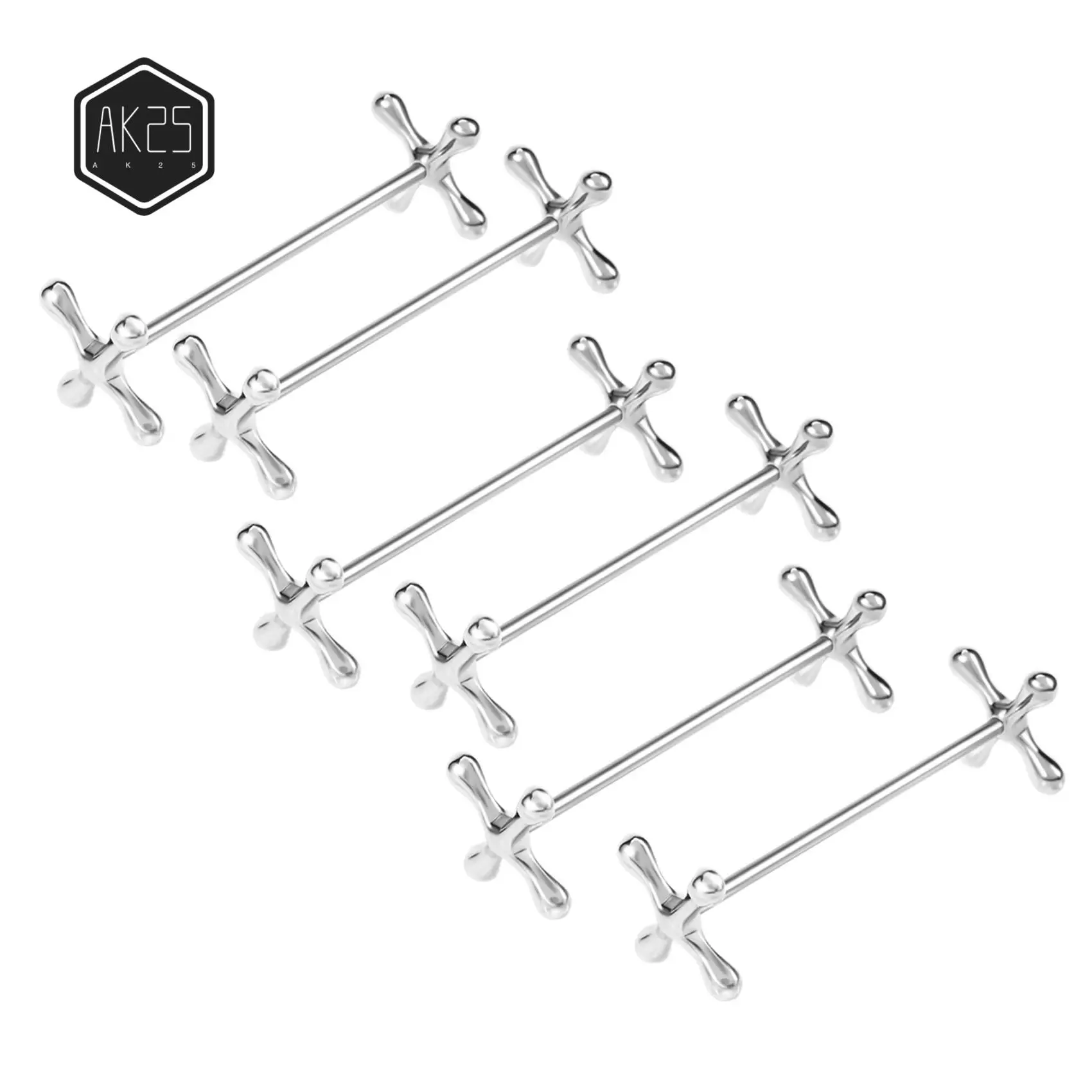 

AK25-6 Pcs Zinc Alloy Chopsticks Rest Spoons Stand Forks Knives Holder Rack Stand Metal Craft Table Decoration
