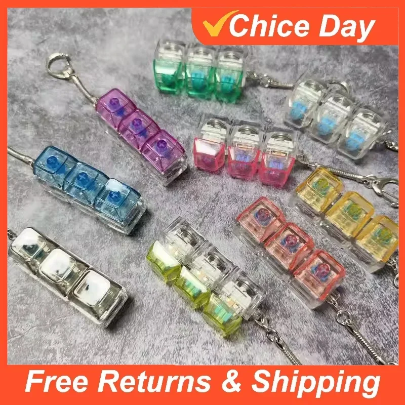 

Игрушка-антистресс для переноски, 3 клавиши, DIY-клавиатура для пальцев, брелок с прозрачными колпачками для клавиш, подвеска для сумки, идеальный подарок Amagi