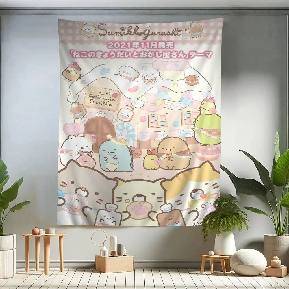 Japan Anime Sumikko Gurashi Hanging Bohemian Tapestry Bohemian Wall Tapestries Mandala Cheap Hippie Wall Hanging