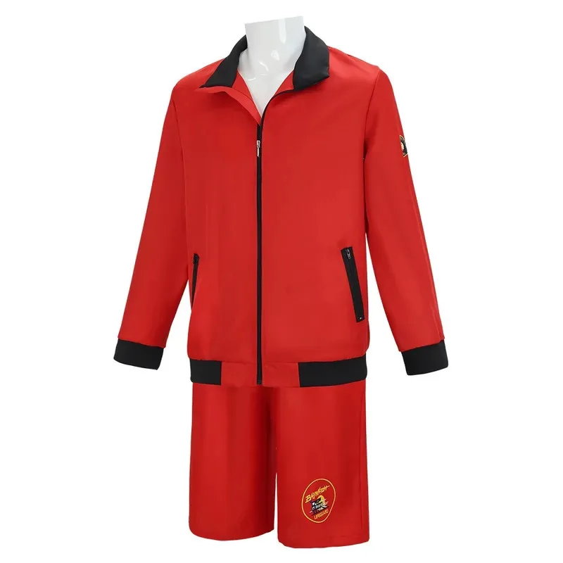 أزياء TV Baywatch The Mentor التأثيرية على طراز الشاطئ سترة حمراء شورت Hasselhoff لعب الأدوار بدلة موحدة H4;v'5,f;6.j;8'