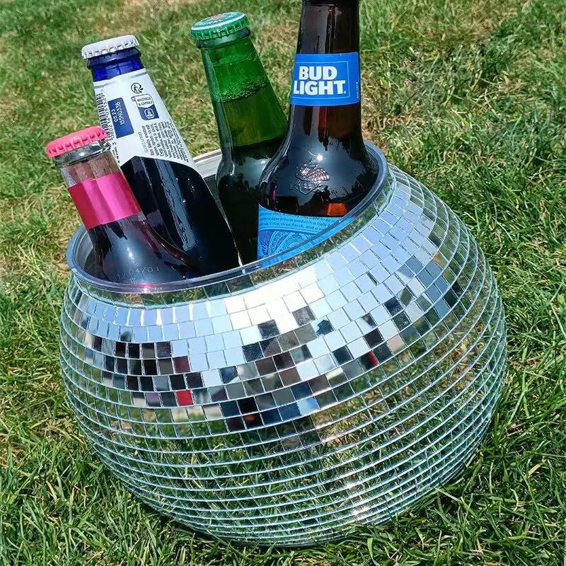 In Stock Disco Ball KTV Disco Christmas Mirror Ice Bucket Sparkling Ice Chest Champagne Bucket Insulated Ice Bucket