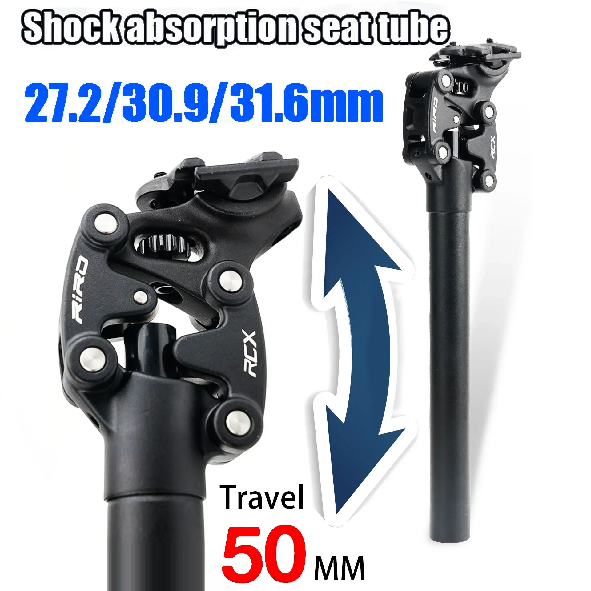 Seatpost With Shock Absorber For Bicycle Damping Suspension Seatpost 27.2 30.9 31.6mm Seat Post 50mm Travel Mtb Bike Seat Tube