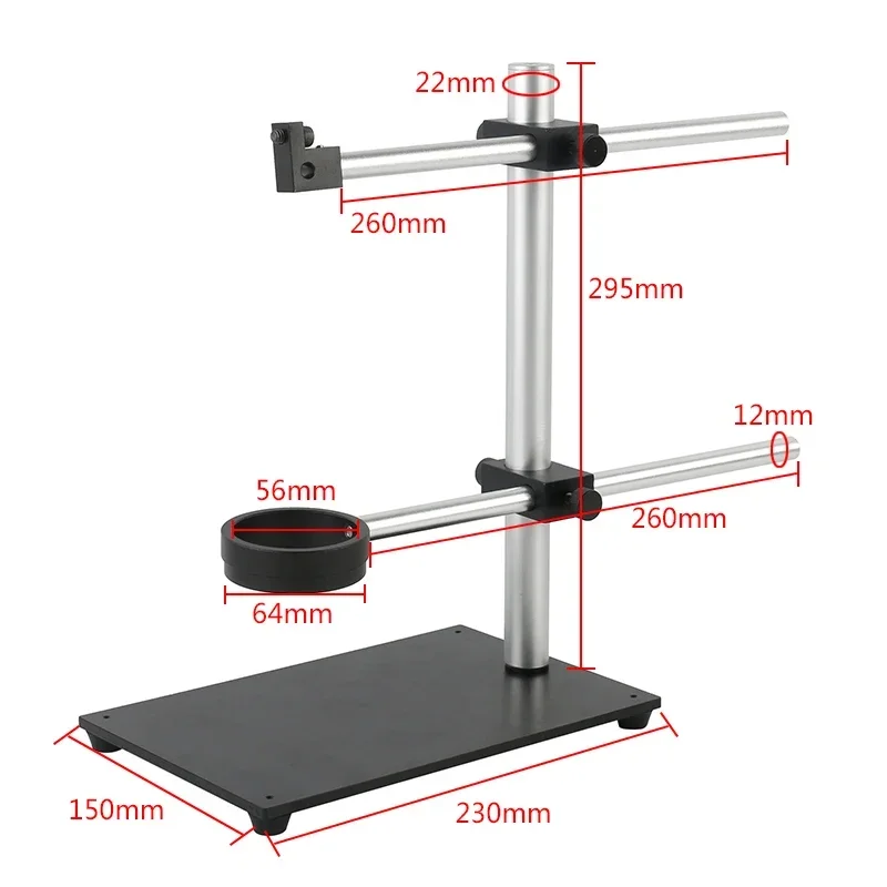 Universal Holder Bracket Dual Arm Rotatable DIY Metal Stand for Microscope Camera Light Source Clamp