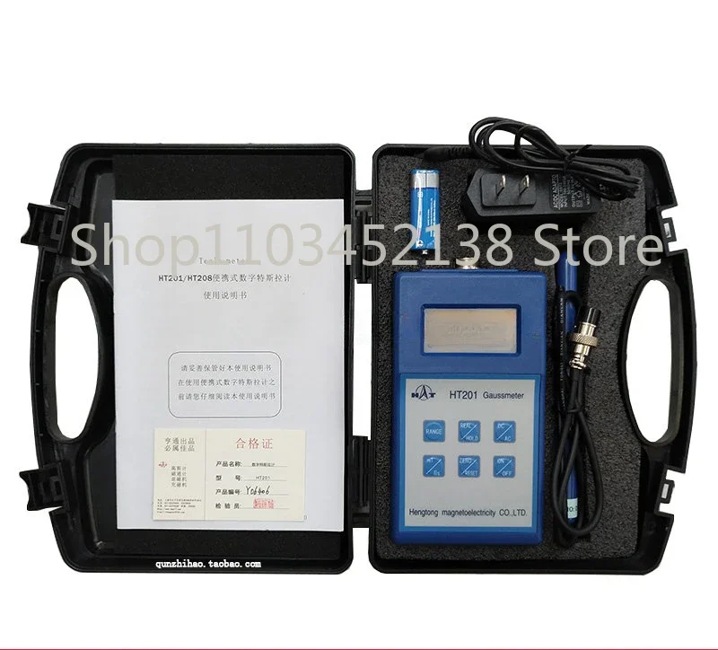 High Precision Digital Gauss Meter HT201  Meter Fluxmeter Surface Magnetic Field Tester