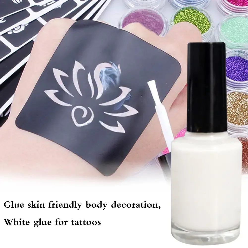 1pcs White Glue One-time Glue TattooSkin Glue Skin-friendly Body Glitter Tattoos Gel Flash Powder Tattoo Poduct