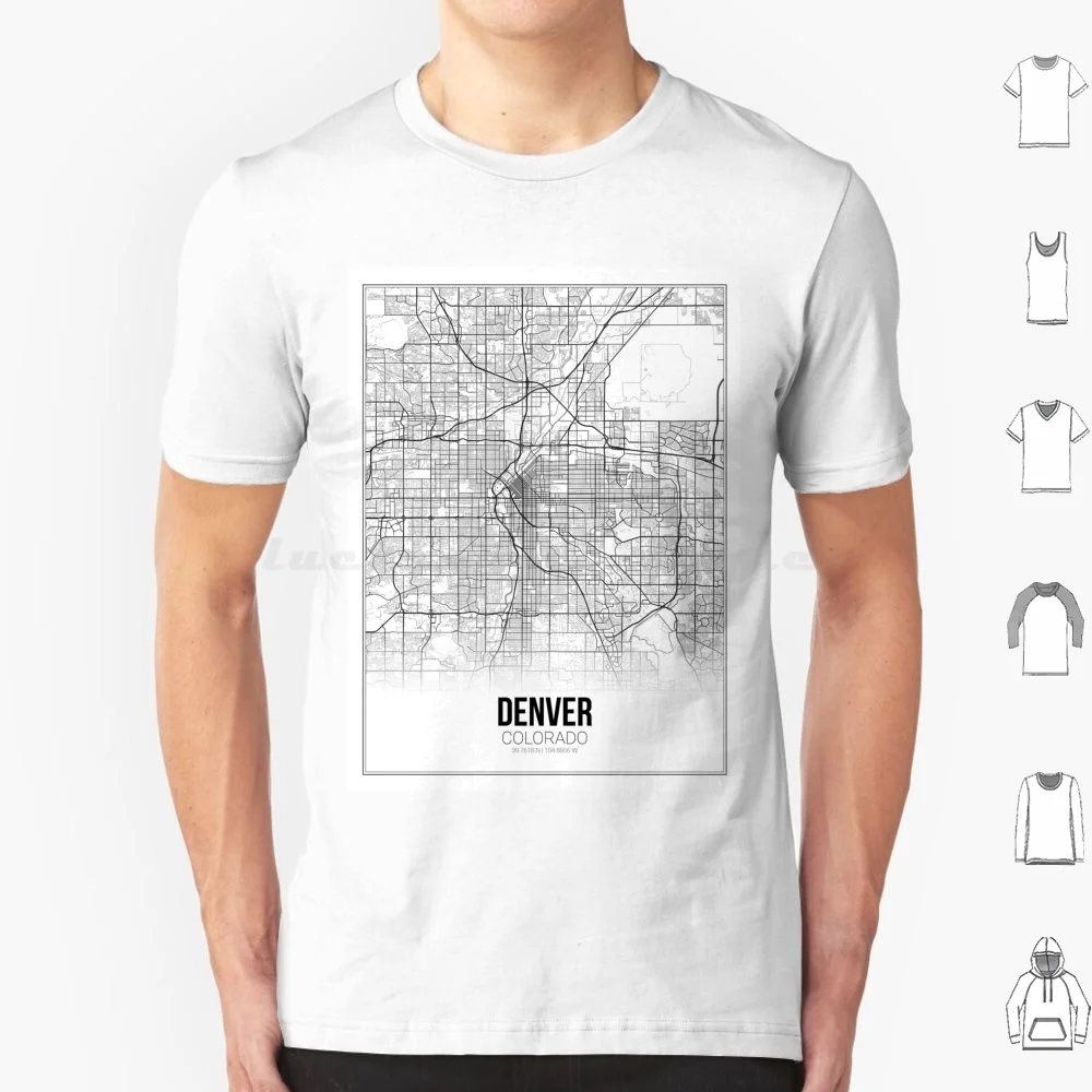 Denver Map Print Colorado Co Usa Wall Art Poster T Shirt Men Women Kids 6xl Minimal Street Map Digital Download Printable