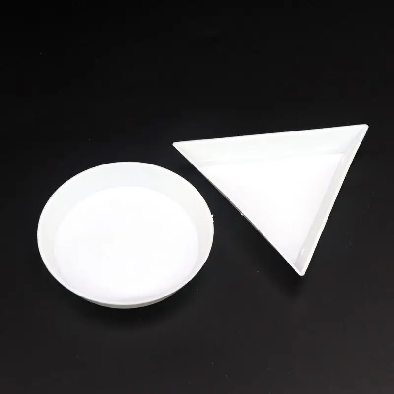 

10PCS Environmental Plastic Triangle Round White Jewelry Beads Container Trays Display Plate Storage Handmade DIY Accessories