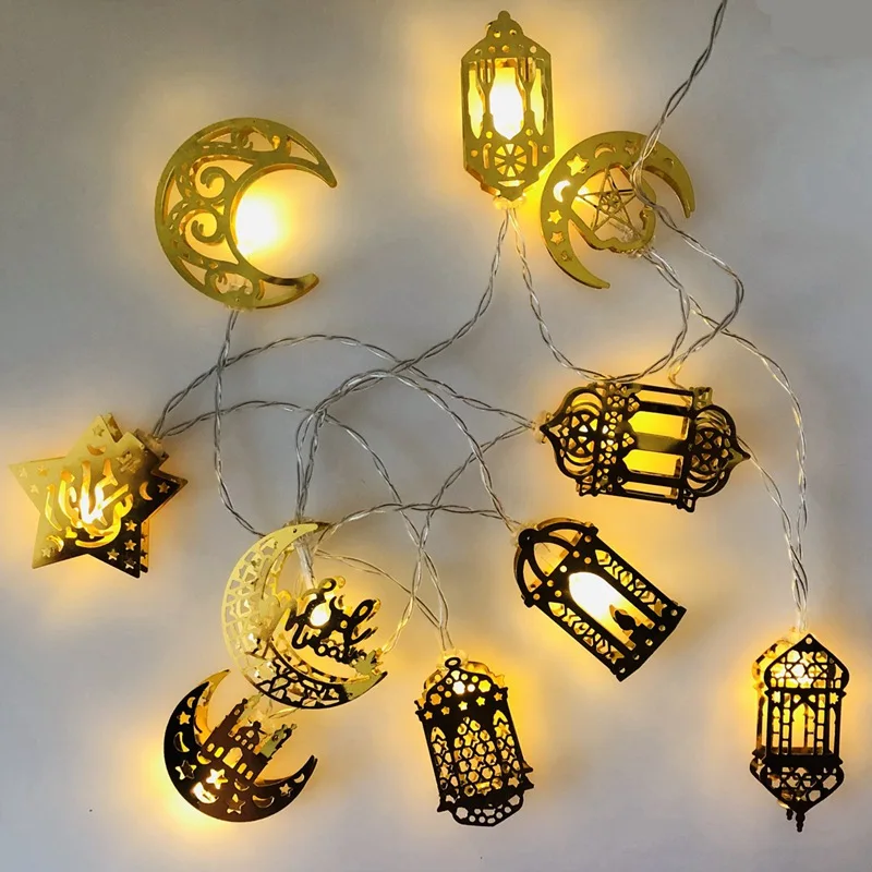 Eid Mubarak Moon Star Led String Lights Ramadan Decorations for Home Holiday Decorative Islam Muslim Event Party Lighting