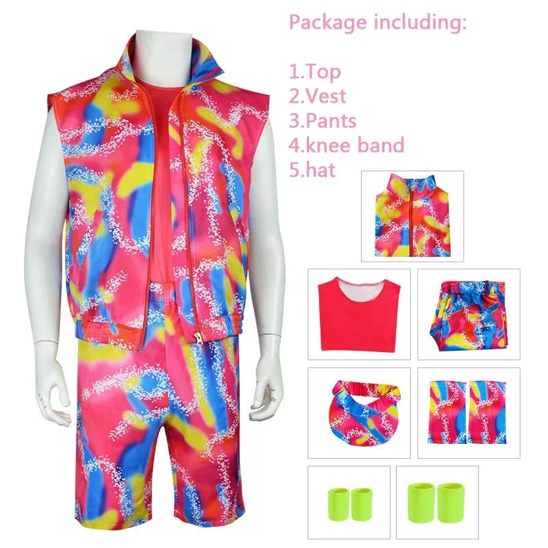 마고 로비의 바비에 영화 수영 세트 코스프레, 켄 코스프레, 남자 수영복, 할로윈 의상, 비치웨어, 2023 신제품