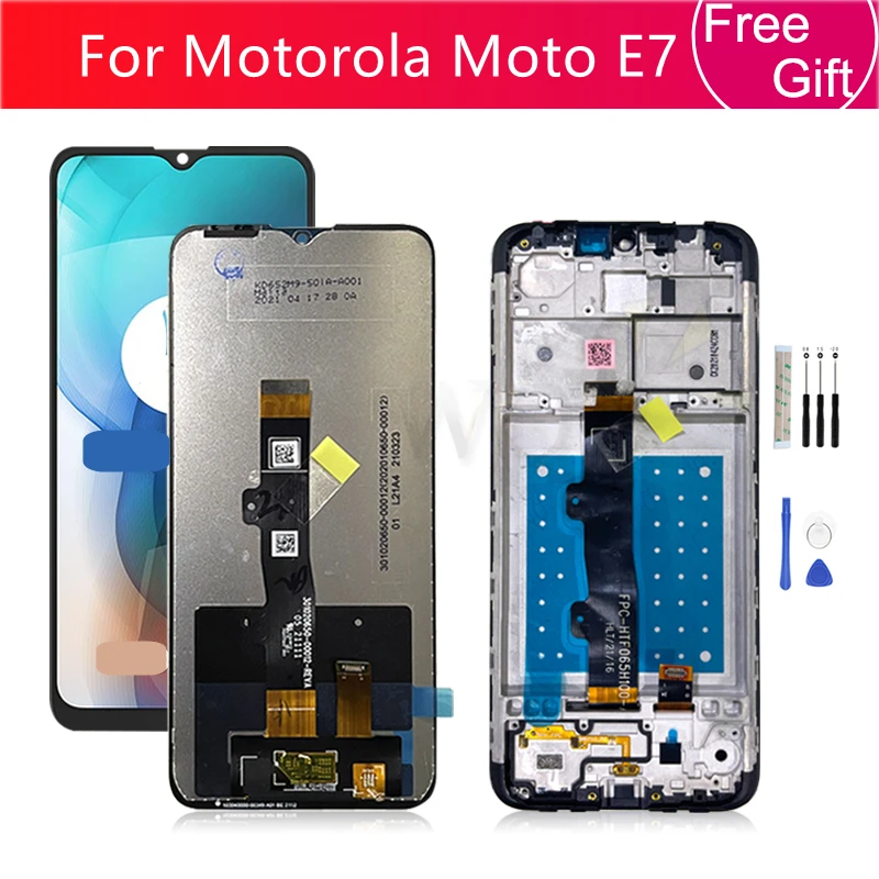 For Motorola Moto E7 LCD Display Touch Screen Digitizer Assembly With Frame For Moto E7/E7i Power Screen Replacement Part 6.5\