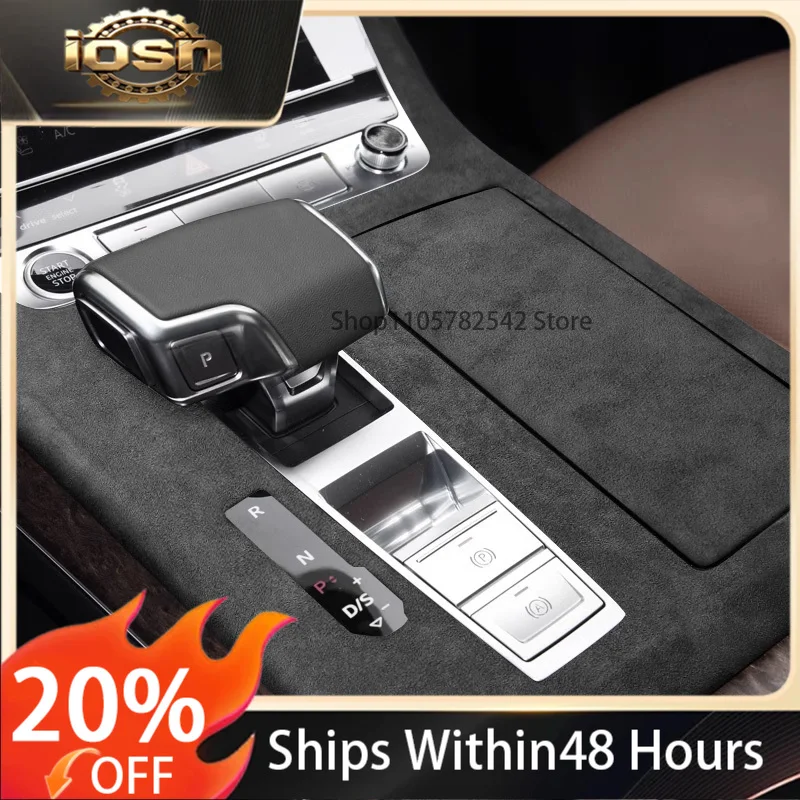IOSN For Audi Q7 2021-25 ABS Imported Suede Central Control Gear Shift Panel Door Button Frame Interior Patch
