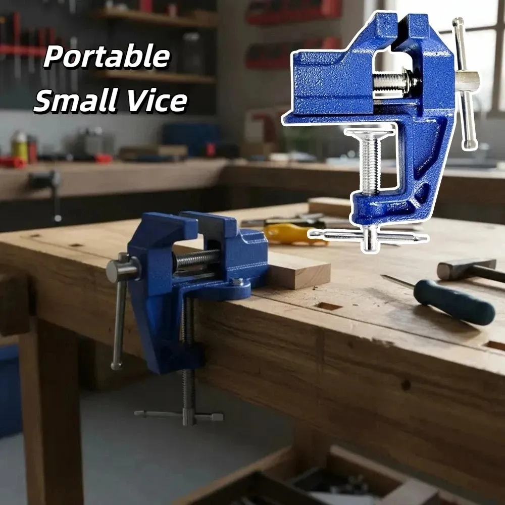 

Clamping Cast Steel Portable Small Vice Heavy-Duty Compact Table Clamp Non-Slip Jaw Heavy-Duty Work Vise Metalworking