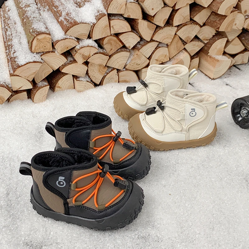 

Детские ботильоны с мягкой подошвой и носком, спортивные ботинки для мальчиков и девочек, нескользящие зимние новые детские теплые ботинки 2025 года, красивые детские ботинки на липучке