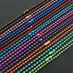 5pcs 1.5 2.0 2.4mm Length 70cm (27.5 inch) 10 Colors Plated Ball Beads Chain Necklace Bead Connector For Charms Base and Tray