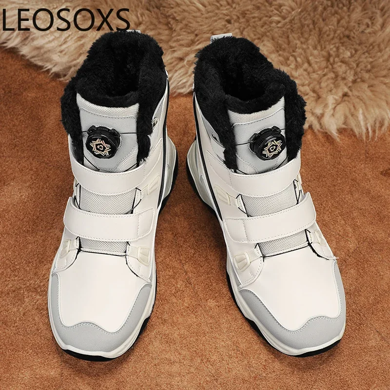 Men's Boots Snow Boot Classic High Tops Men Winter Shoes Keep Warm Anti-slip Lightweight LEOSOXS Explosive Style Male Shoe New