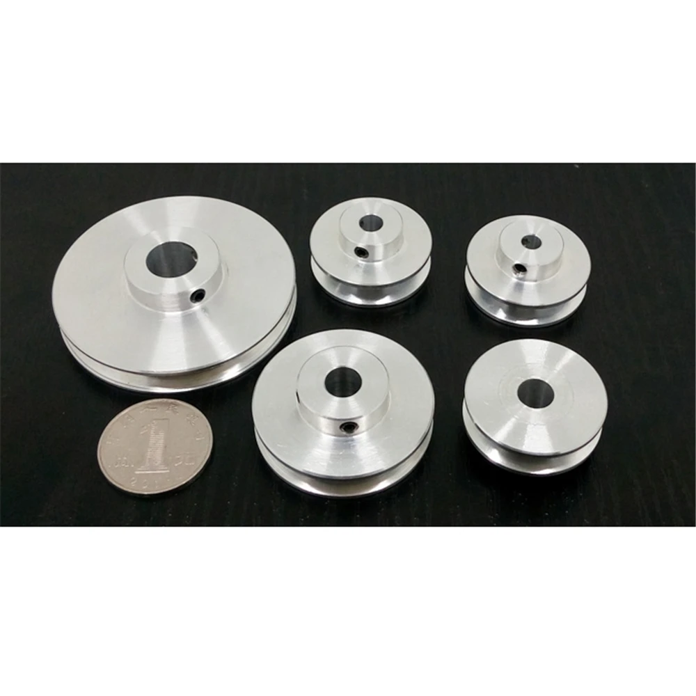 Aluminum Alloy V-Groove Pulley DIY Motor Lathe Drilling Machine Unpowered Spindle Pulley 5-16MM Hole H8 Precision Accessory