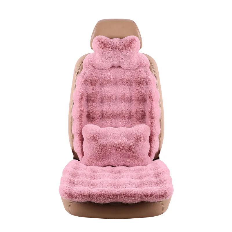 Winter Plush Car Seat Cushion Rabbit Fur Resemblance Thick Warm Bubble Fleece New Model Single Piece Auto Seat Cushion