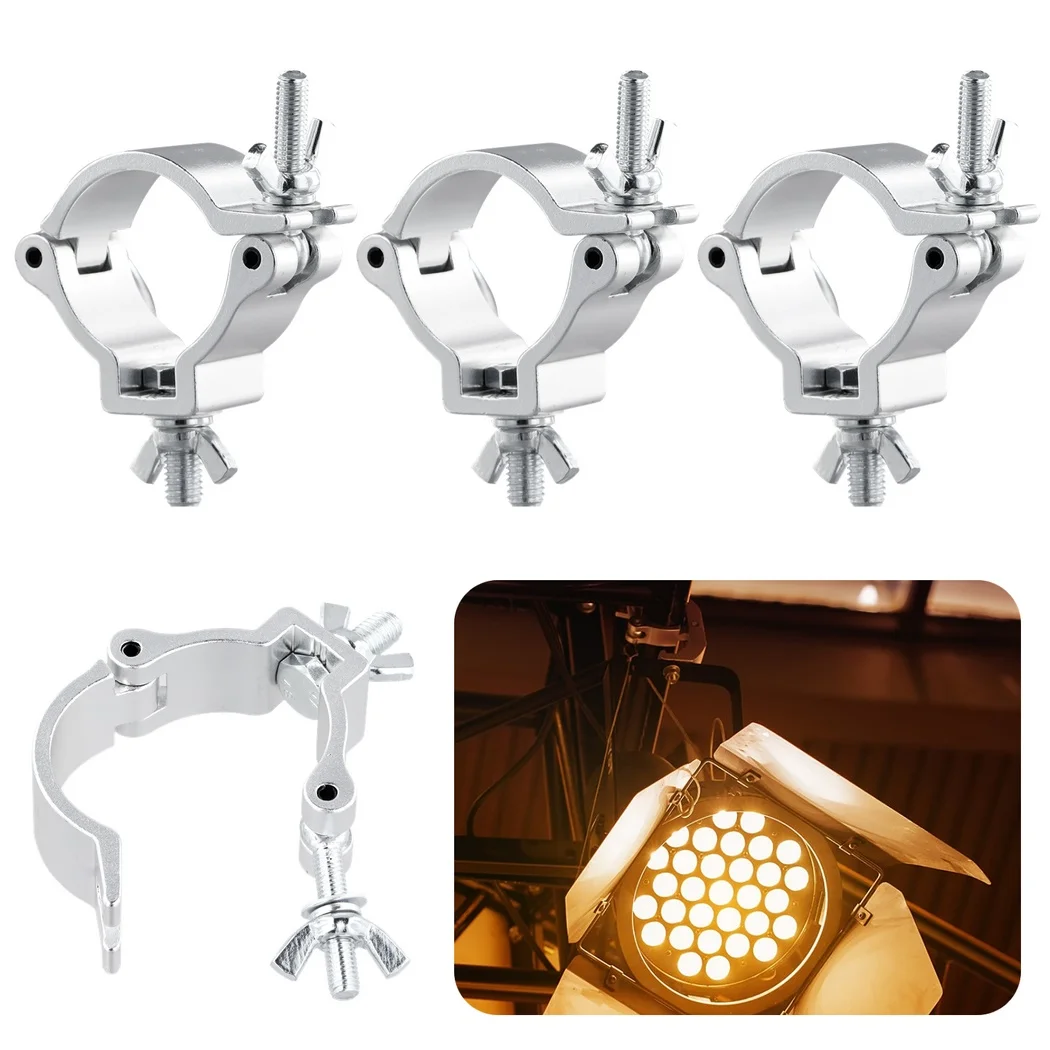 4Pcs Heavy Duty Truss Clamps Stage Lighting Clamp Hooks Aluminium Alloy Lighting Clamps For 48-51mm Crossbeams Half Coupler Tube