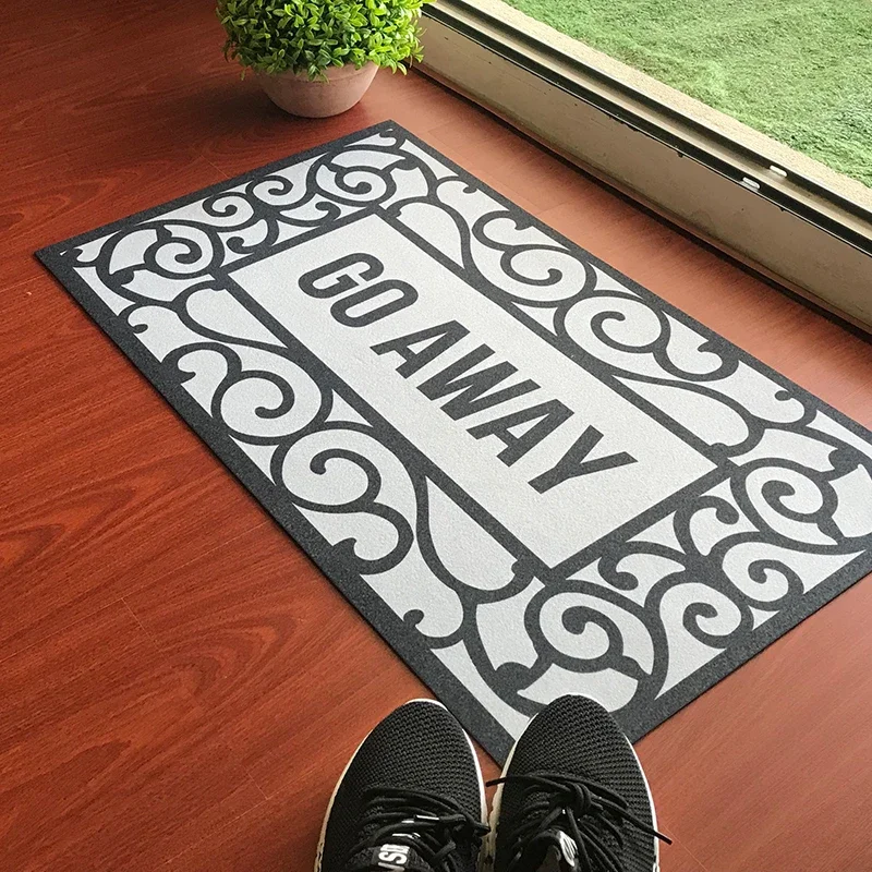 Doormat Entrance Floor Mat Rectangular Go Away Funny Doormat Indoor Outdoor Decorative Door Mat