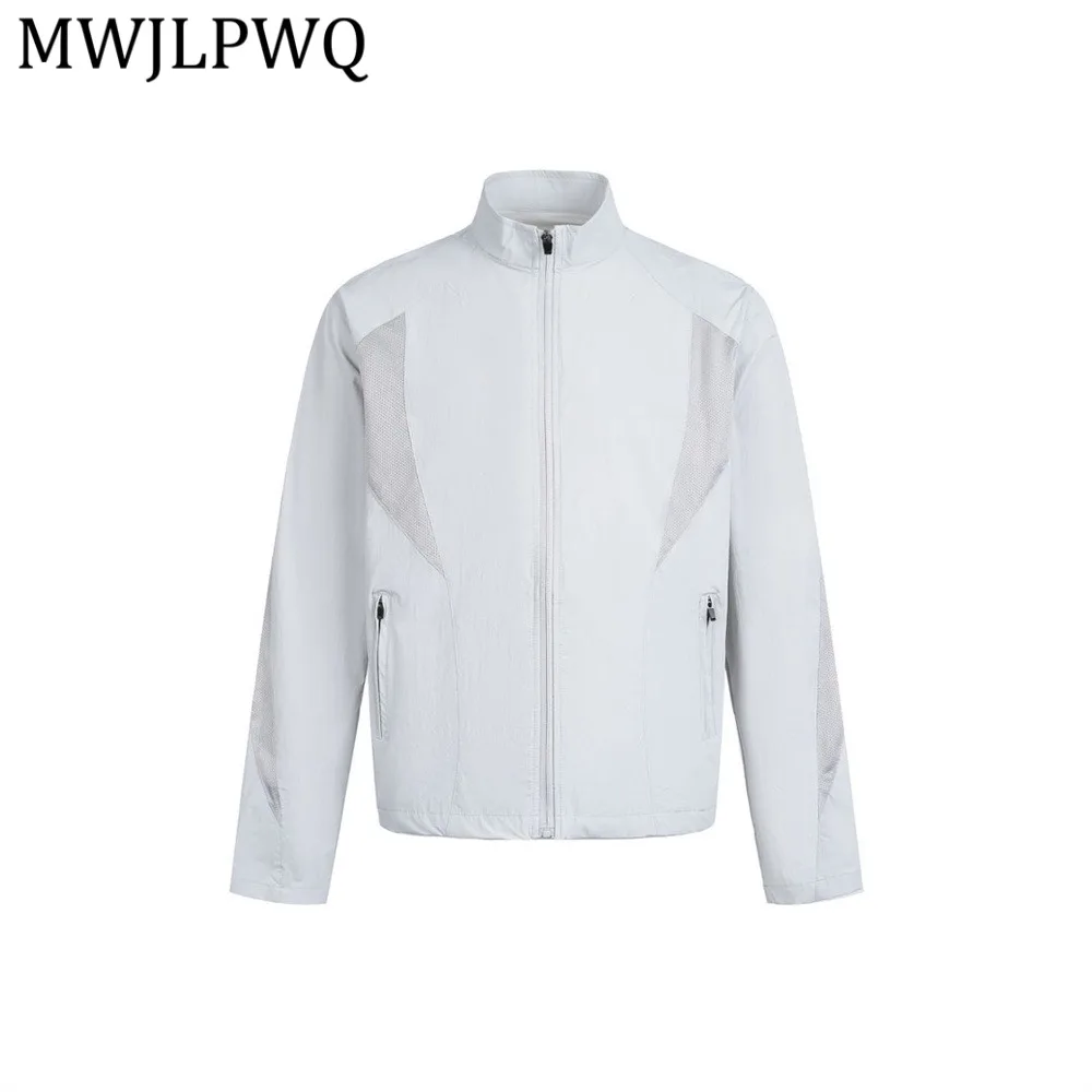 

MWJLPWQ Stand-Up Collar Sun Protection For Men Thin Jacket Spring Summer Streetwear Vibe Trendy Outdoor Sports Tops 15378