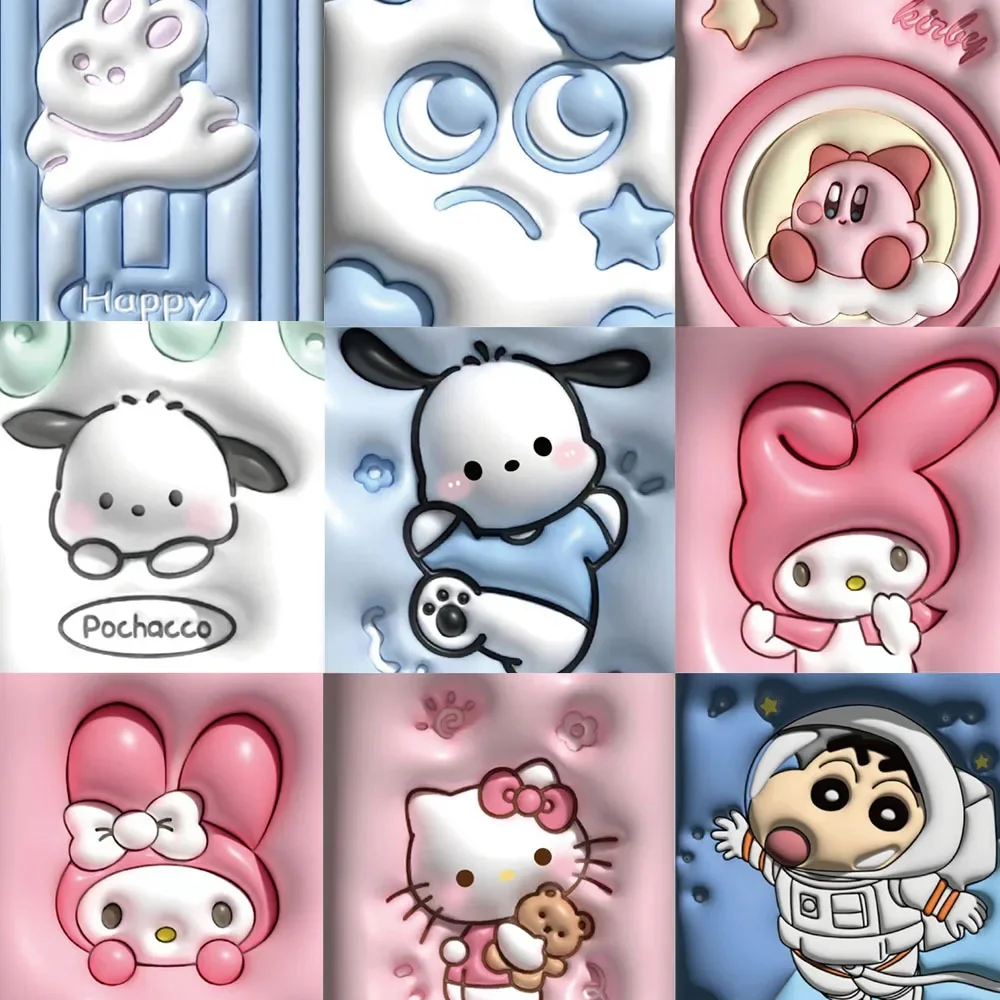 62Pcs/Lot Sanrio Mymelody Kuromi Pachacco Cinnamoroll Cute Stickers Toy Waterproof Computer Mobile phone Cosplay Sticker gift