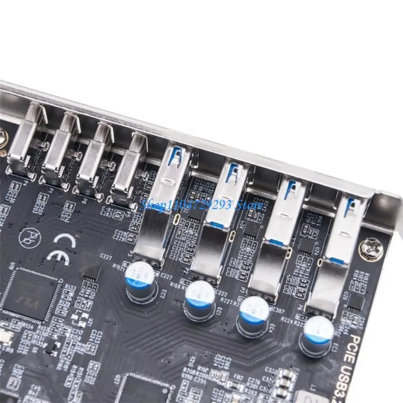 

Y2GD PCIE USB3.2 Card USB3.2 Gen2 8Port Adapter Card 4 USB+4 Type C Port 10Gbps