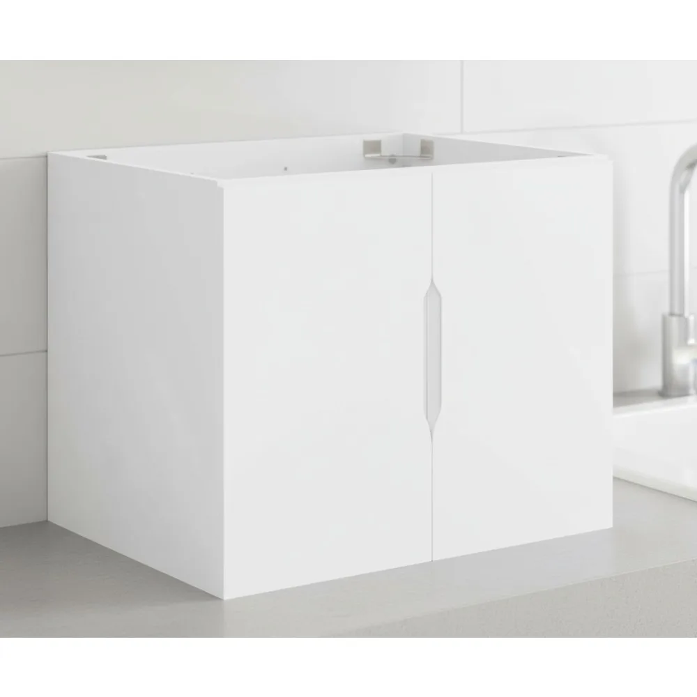 

24-дюймовый белый настенный туалетный столик для ванной комнаты с дверцами с мягким закрыванием, современное хранилище для небольших помещений