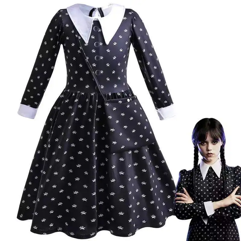 Princess Dress Addams Party Layered Disguise  Cosplay Halloween Fantasy Wednesday Dancing Costume