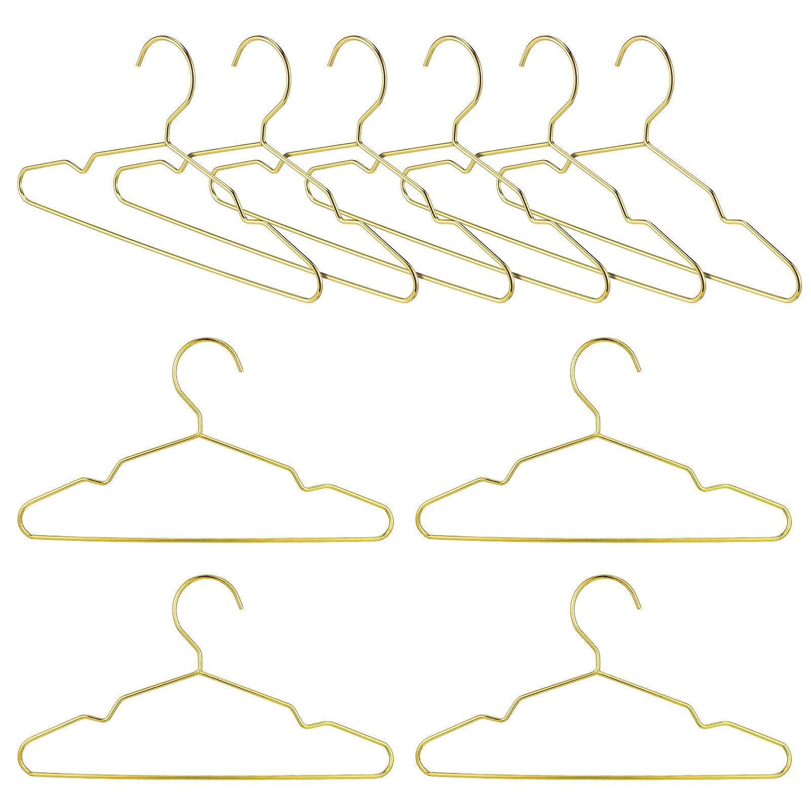 

10 Golden Mini Pet Hangers Compact Size Smooth Rounded Space Saving Dog Clothes Hangers Small Drying Rack Pet Apparel