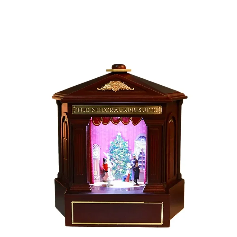 for Christmas Opera House Music Box Nutcracker Glowing Vintage Creative Gift Birthday Present