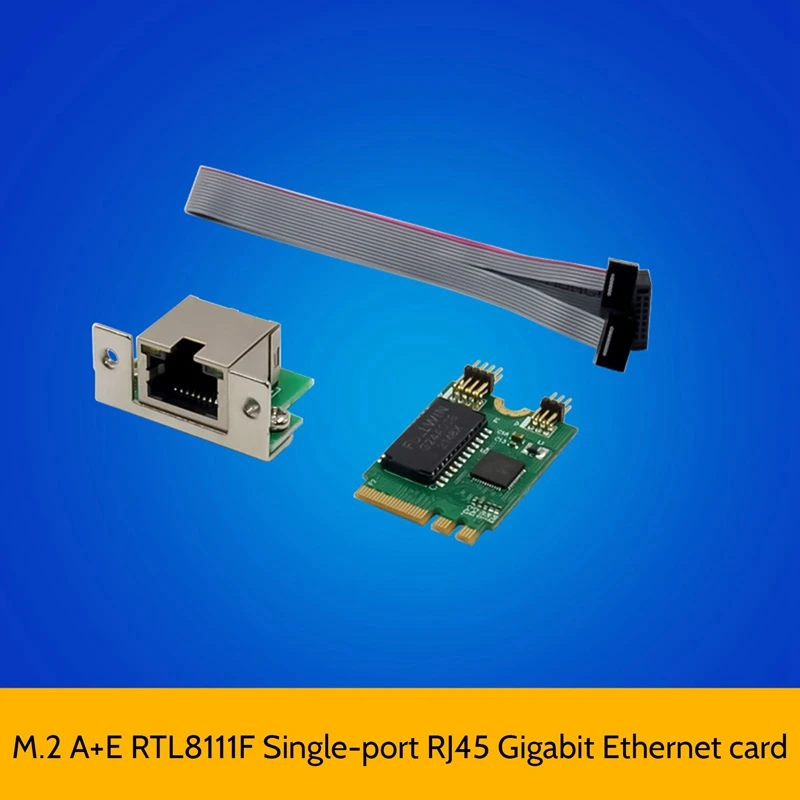 2X Mini PCIE Network Card M.2 A+E To RTL8111F Gigabit Ethernet Card Single Port RJ45 Ethernet Network Card