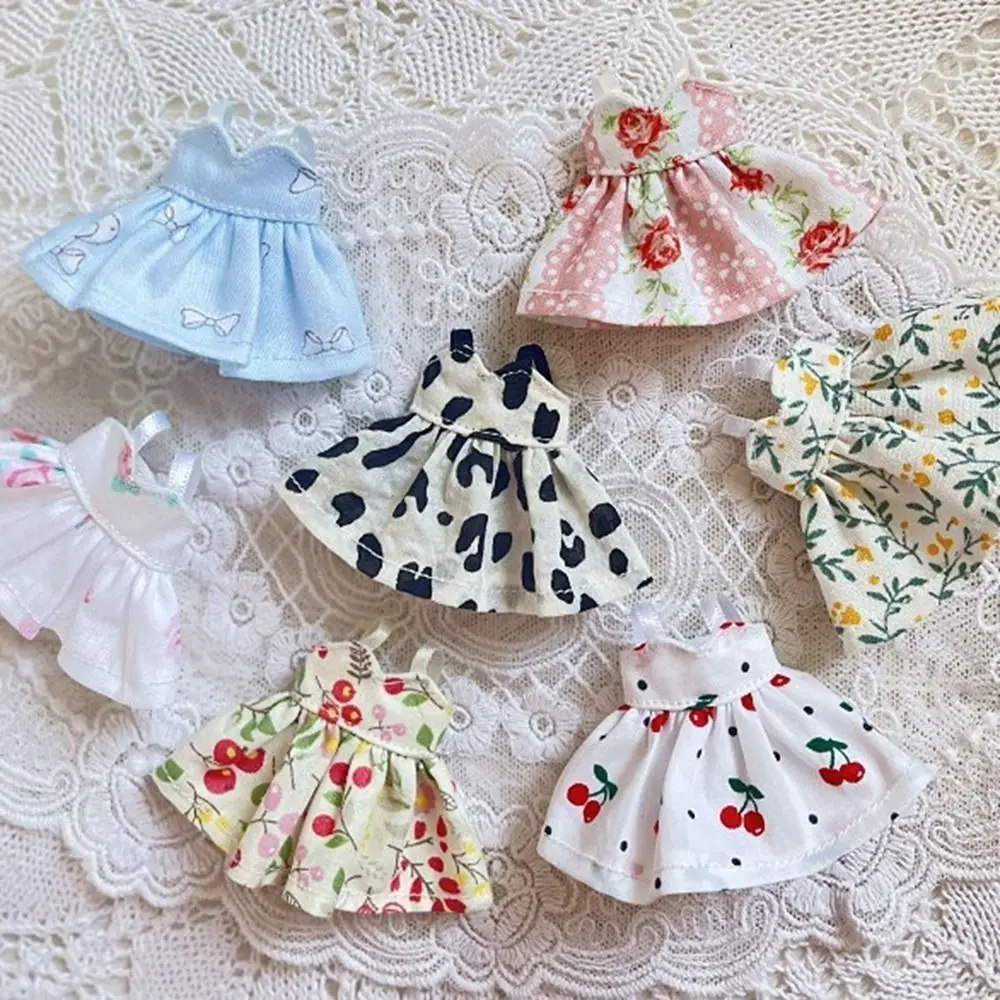 Handmade Printed Dresses Fashion Accessories Doll Clothes Skirt Lotus Leaf Sleeve Multi-styles DIY Doll Clothes