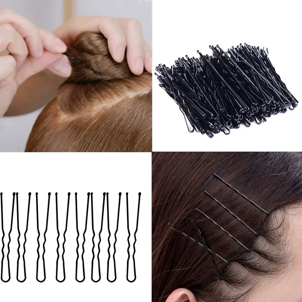 50/100pcs Simple Black Hair Clips for Girls Bobby Pins Invisible Wave Curly Bride Disposable Hair Pin Korean Hair Accessories