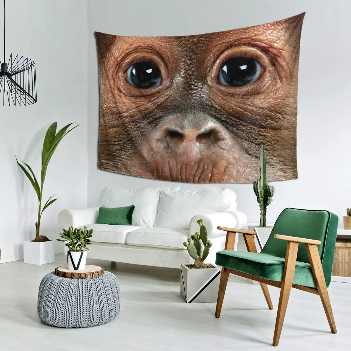 

Большое лицо, детский орангутанг, обезьяна, гобелен, настенный эстетический домашний декор, гобелены для гостиной, спальни