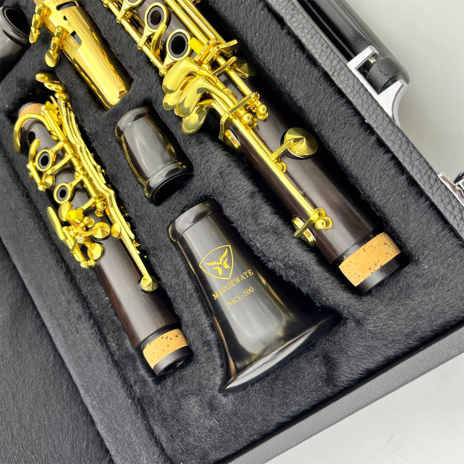 C Tone Clarinet MARGEWATE MCL-500 Ebony Wood Or Bakelite Wood Gold Keys Professional Woodwind Instrument With Case Free Shipping