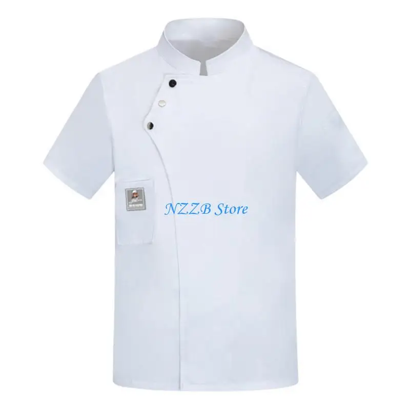Manteau Chef respirant T21F, uniforme du personnel cuisine professionnel en tissu coton