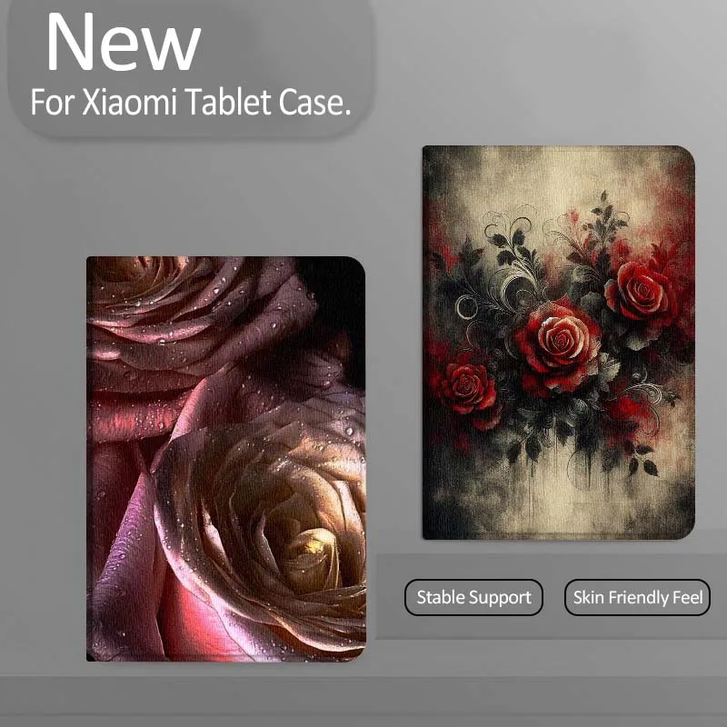 

Red Roses Vintage Art Tablet Case For Xiaomi Redmi Mini Pad SE K 2 4 5 6 7 8 2023 2025 11 8.8 11.2 10.1 Pro Gift