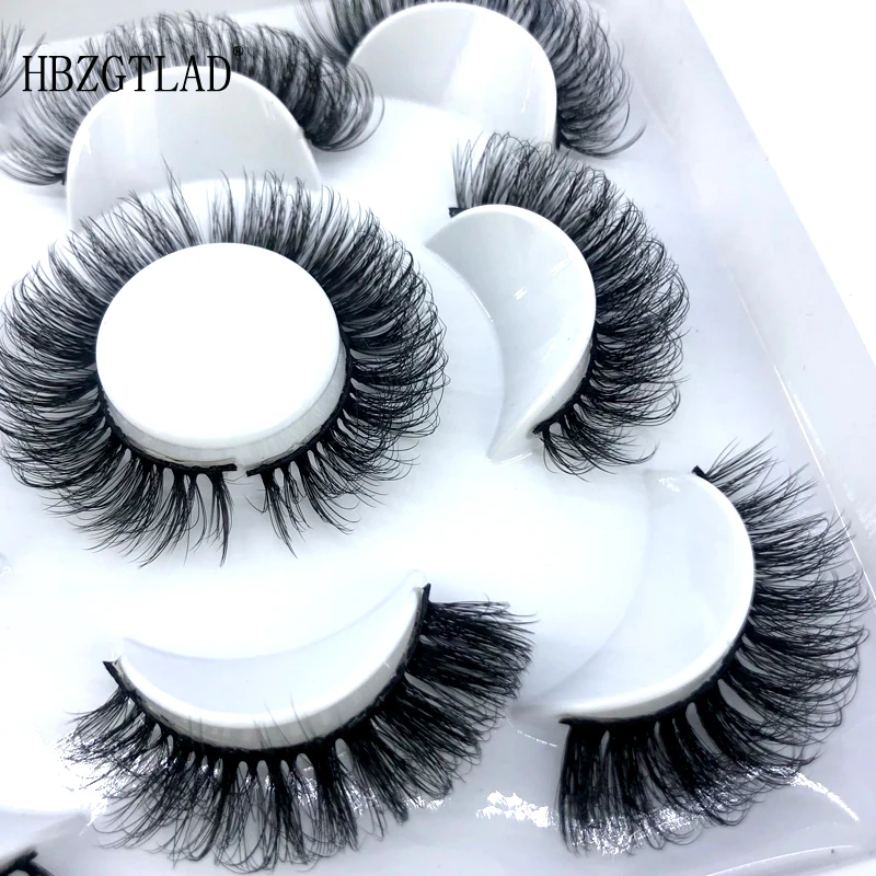 HBZGTLAD 8 Pairs 3D Mink Hair False Eyelashes Natural/Thick Long Eye Lashes Wispy Makeup Beauty Extension Tools