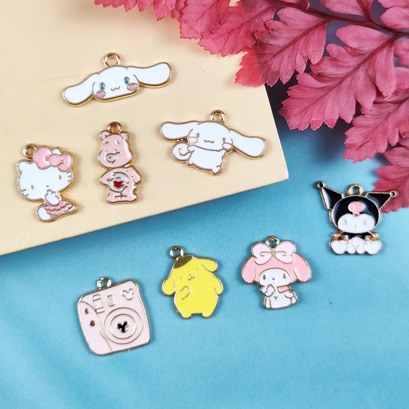 10pcs Alloy Drip Oil Charm Cartoon Anime Enamel Charms Cute Earring DIY Keychain Bracelet Pendant Jewelry Accessories for Making